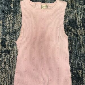 Pink Sleeveless Knit Top